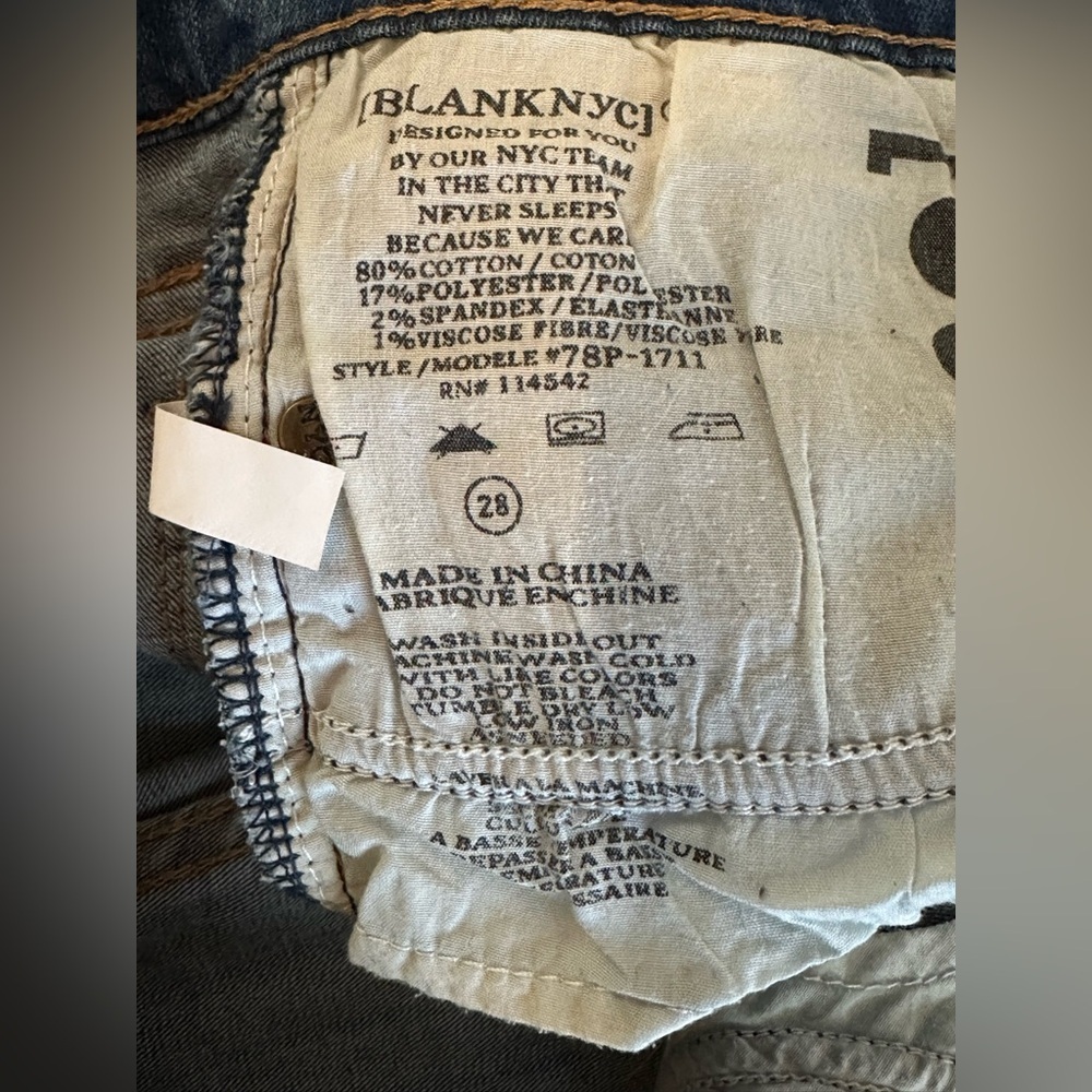 BlankNYC Skinny Classique Size 28 Light Dark Shade Denim Jeans. Inseam 26” - Picture 5 of 5